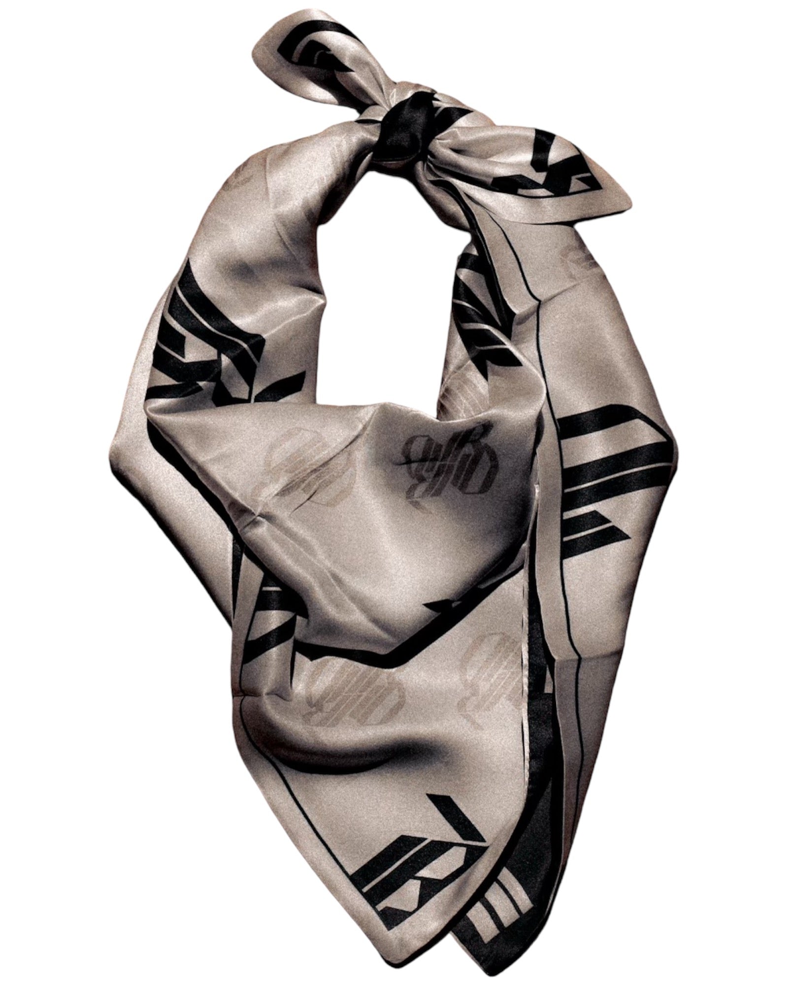 RD Silk Bandana - IVORY/BLACK