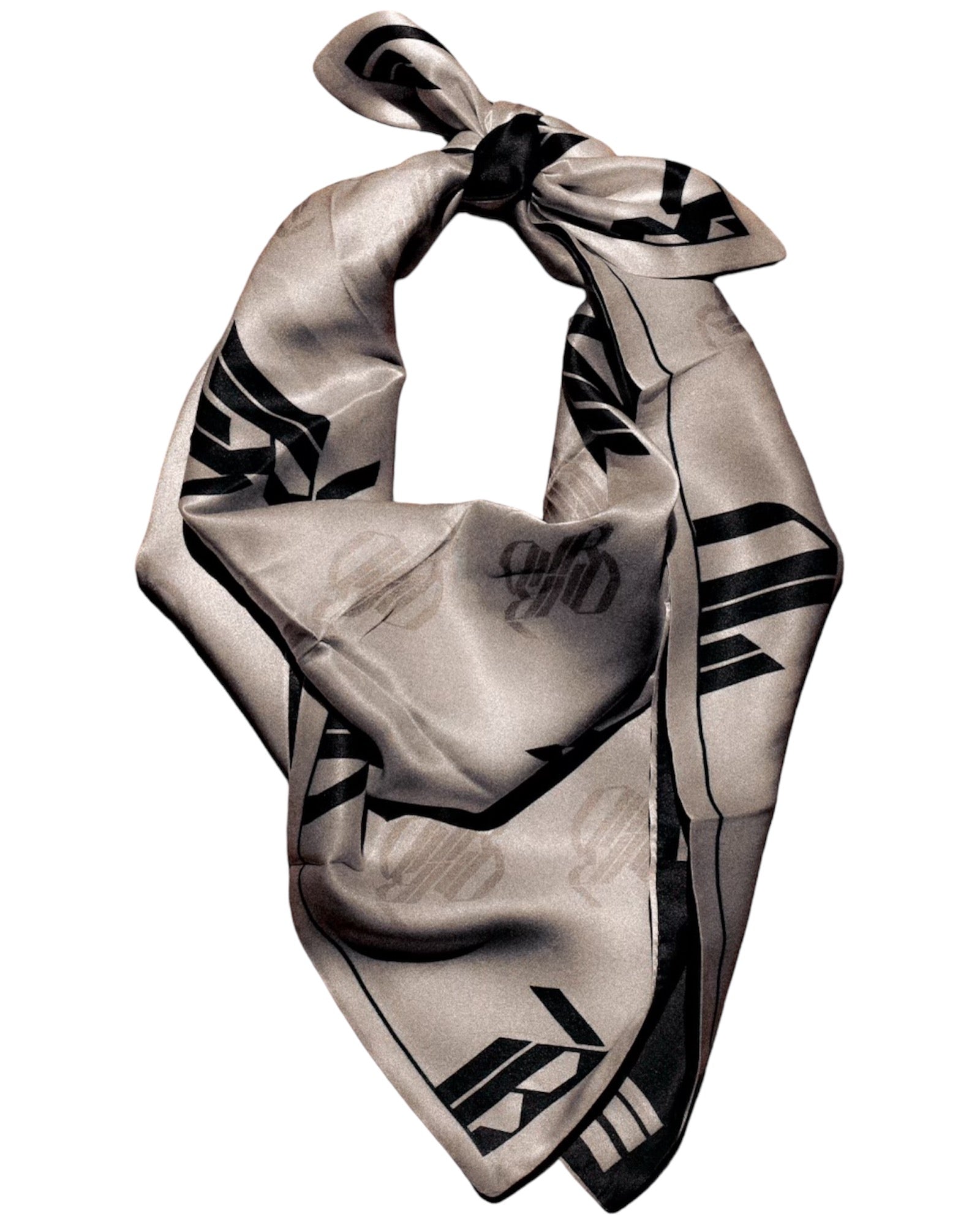 RD Reversible Silk Bandana - IVORY/BLACK