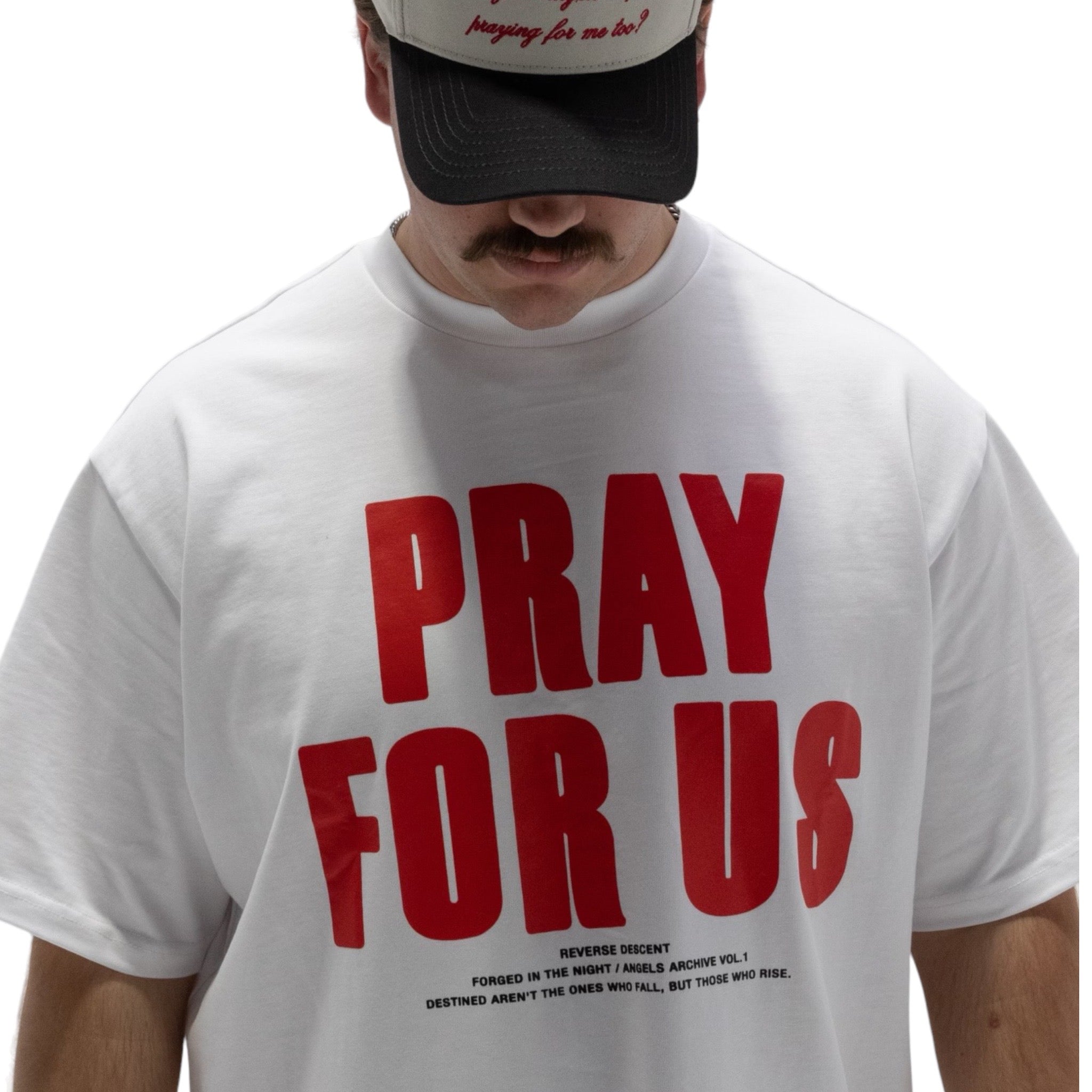 PRAY FOR US - T-Shirt - FLAT WHITE