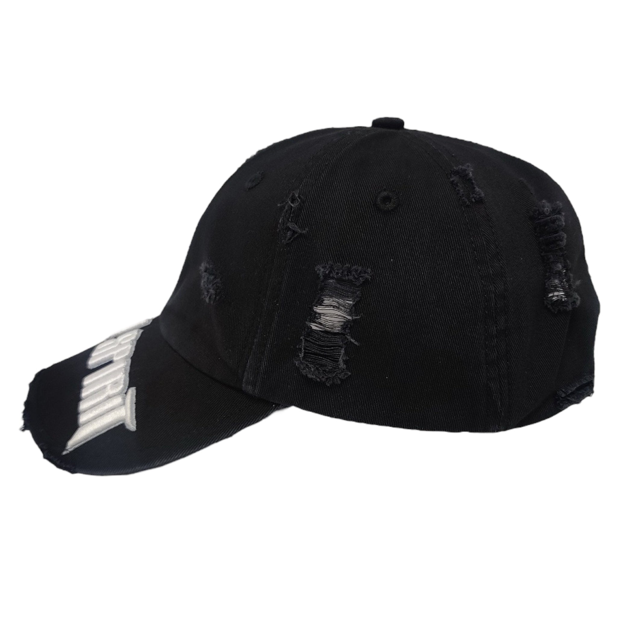 'Rebel Spirit' Distressed Hat - BLACK