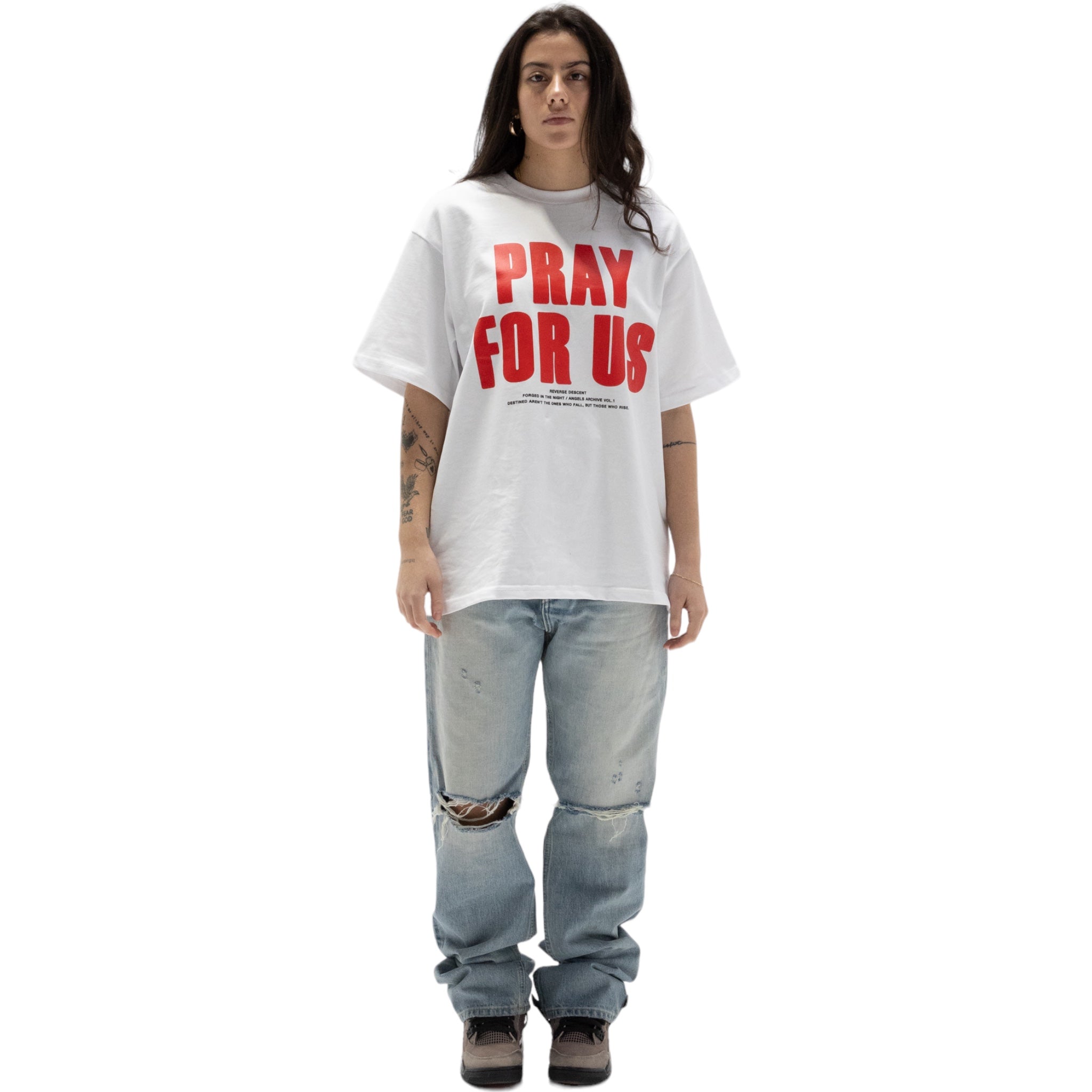 PRAY FOR US - T-Shirt - FLAT WHITE